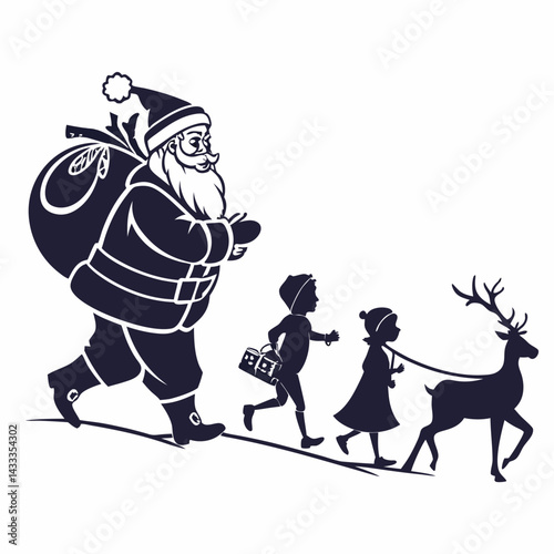 santa claus and sleigh