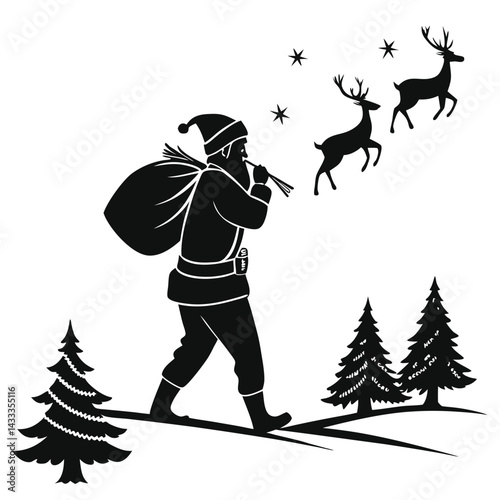santa claus on a sledge