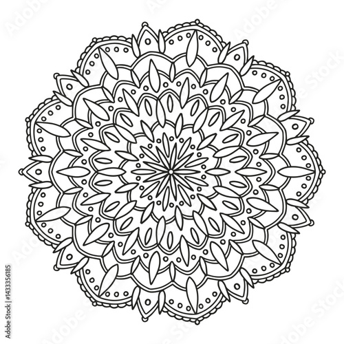Coloring page for adults and children. Mandala.