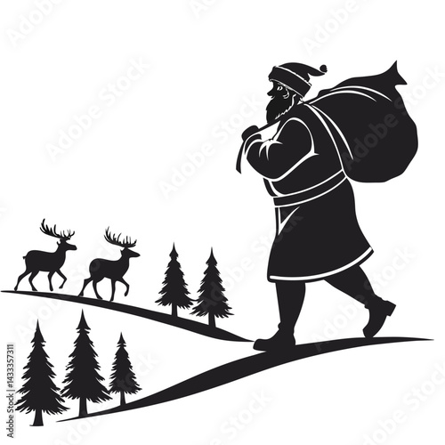 santa claus on a sled