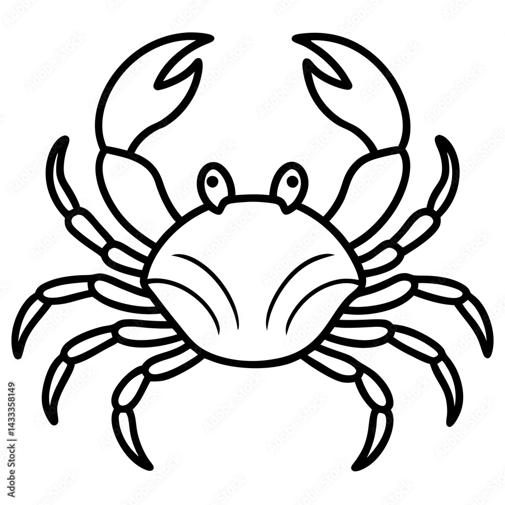 Modern Crab Illustration Modern Crab Illustration