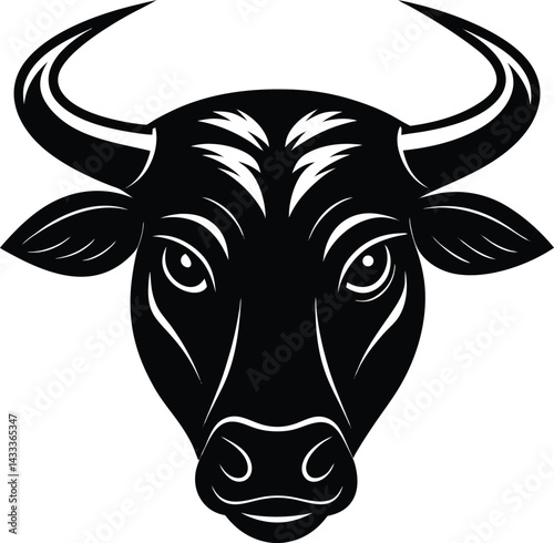 black and white bull
