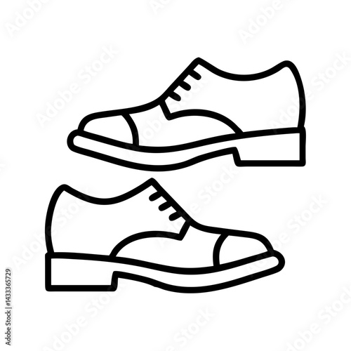 brogues line drawn footwear vector art - illustration brogues, isolated white background