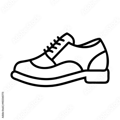 brogues line drawn footwear vector art - illustration brogues, isolated white background