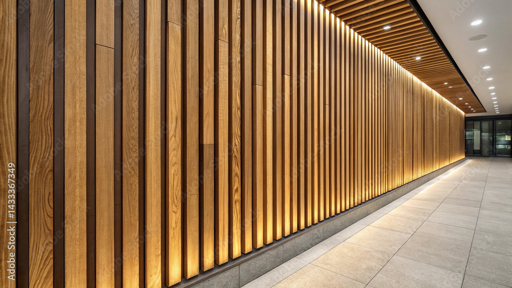 Obraz premium The empty parking structure, a metal and steel architecture, features a repeating line pattern with industrial design under the stark light