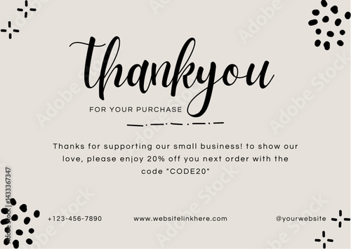 Abstract Skin Background Minimalist Thank You Card