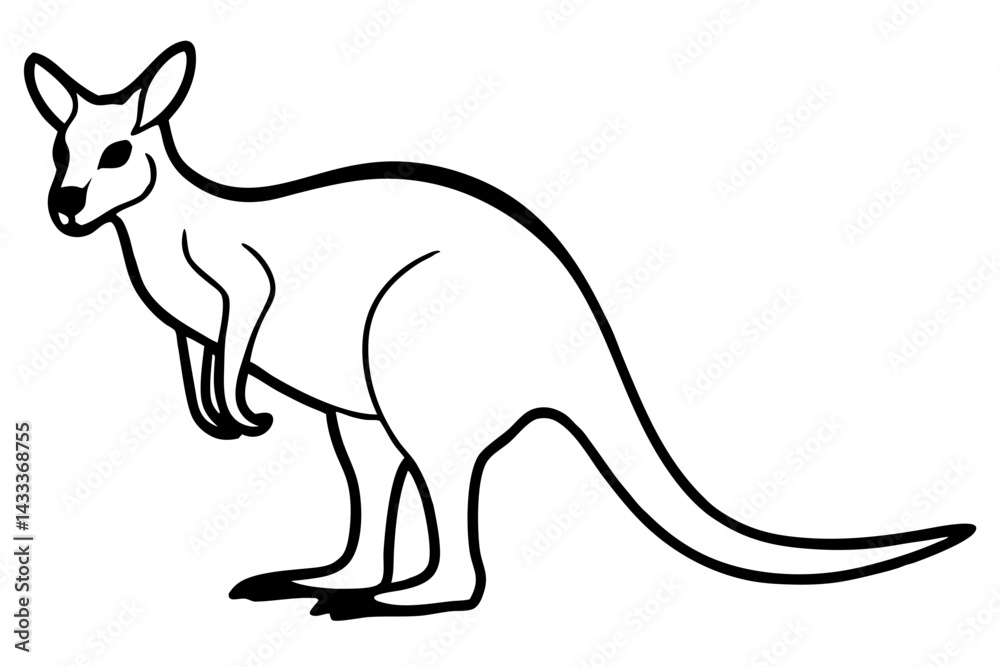 Fototapeta premium Modern Kangaroo Silhouette