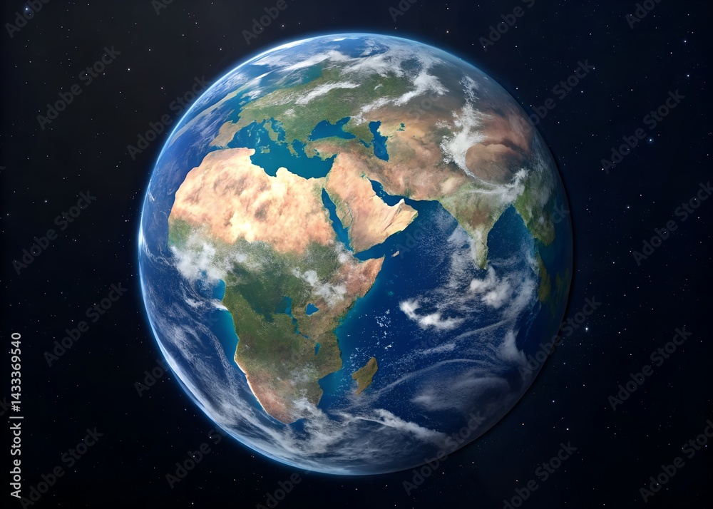 Naklejka premium Dynamic earth overview space infographic cosmic environment satellite view global awareness
