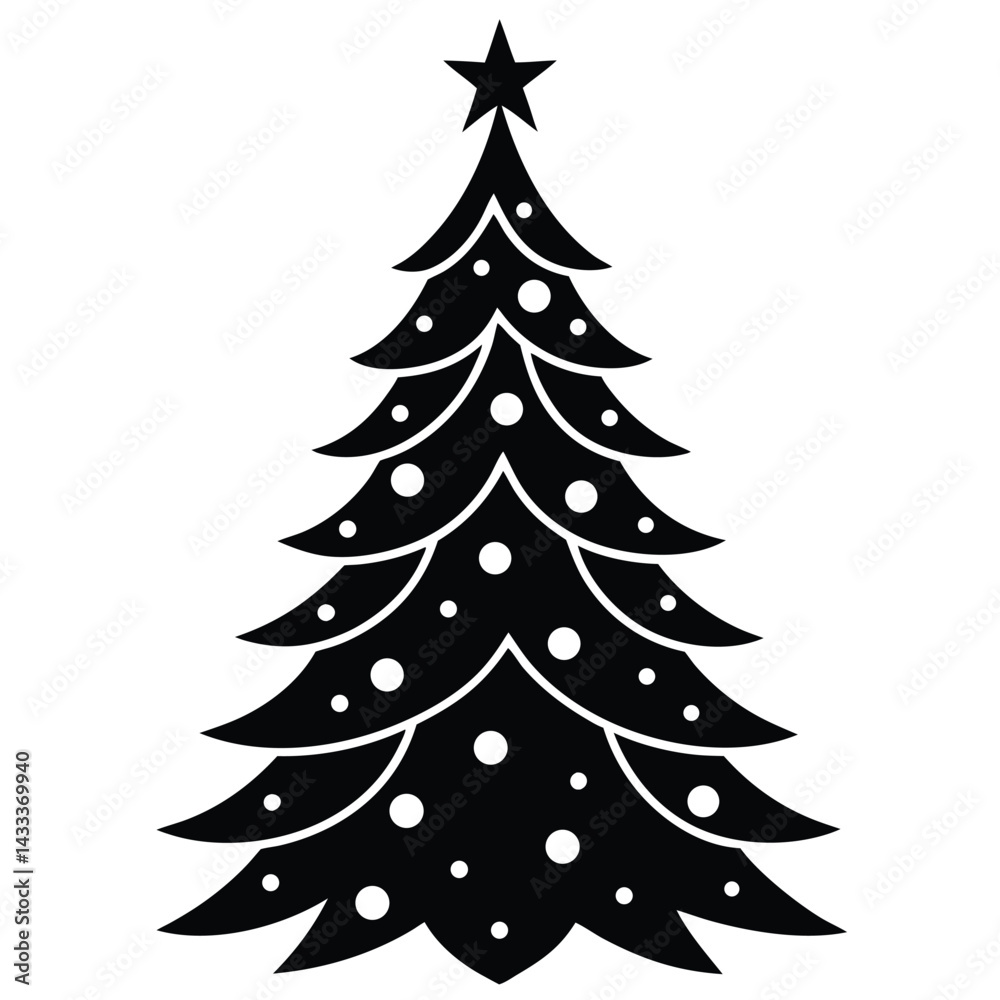 Fototapeta premium christmas tree vector illustration