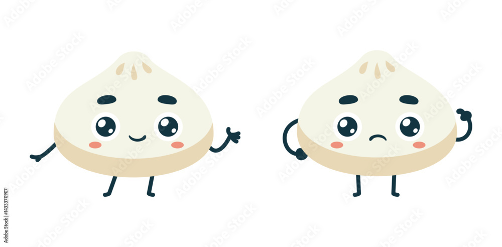 Set Mascot images of the Cute Dumpling Set Mascot images of the Cute Dumpling