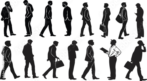 businessman silhouette black vector art 