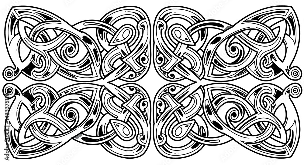 Fototapeta premium symmetrical celtic knotwork inspired by ancient irish and scottish carvings