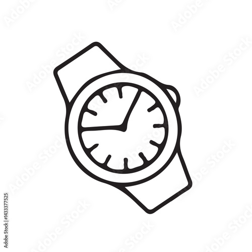 vector of coloring page of hand watch