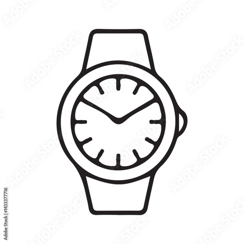 vector of coloring page of hand watch