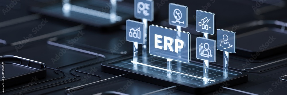 Modern enterprise resource planning system illustration Modern enterprise resource planning system illustration