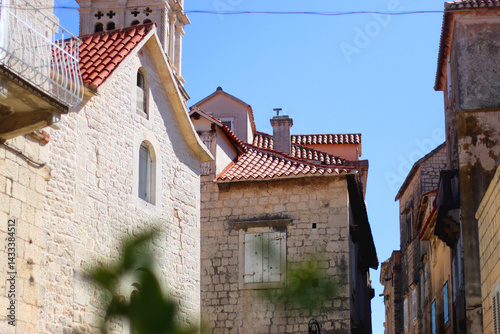 Obraz na płótnie Traditional Mediterranean architectural details in Trogir, Croatia. w salonie