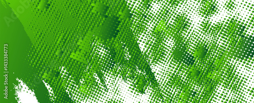 Halftone dots green color pattern gradient grunge texture background. Dot pop art comic sport style vector illustration. grunge vector dots