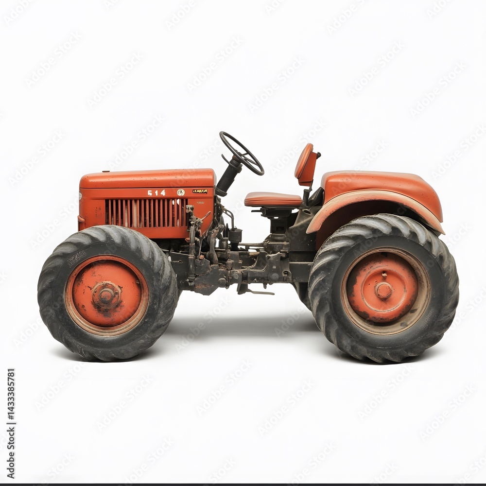 Obraz premium Vintage Red Tractor with Studio Shot. (2)