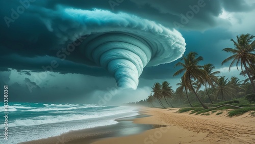 Big tornado in the beach