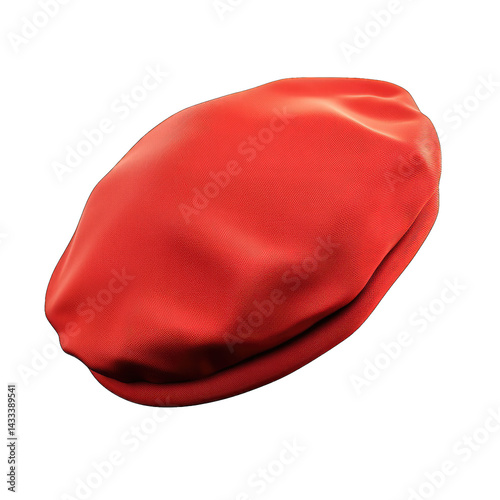 Red wool beret, fashion accessory, WHITE background,