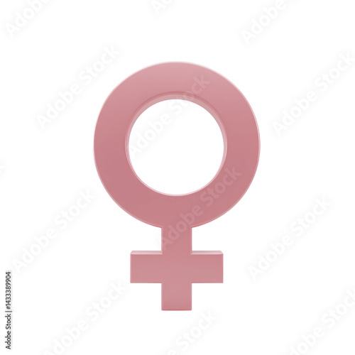 3D Pink Female Gender Symbol for Women, Femininity, and Identity