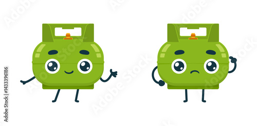 Set Cartoon images of The LPG Cylinder
