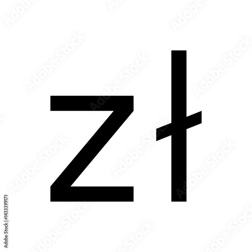 Wallpaper Mural A bold black letter z positioned next to a plus sign on a white background creating a stark contrast image Torontodigital.ca