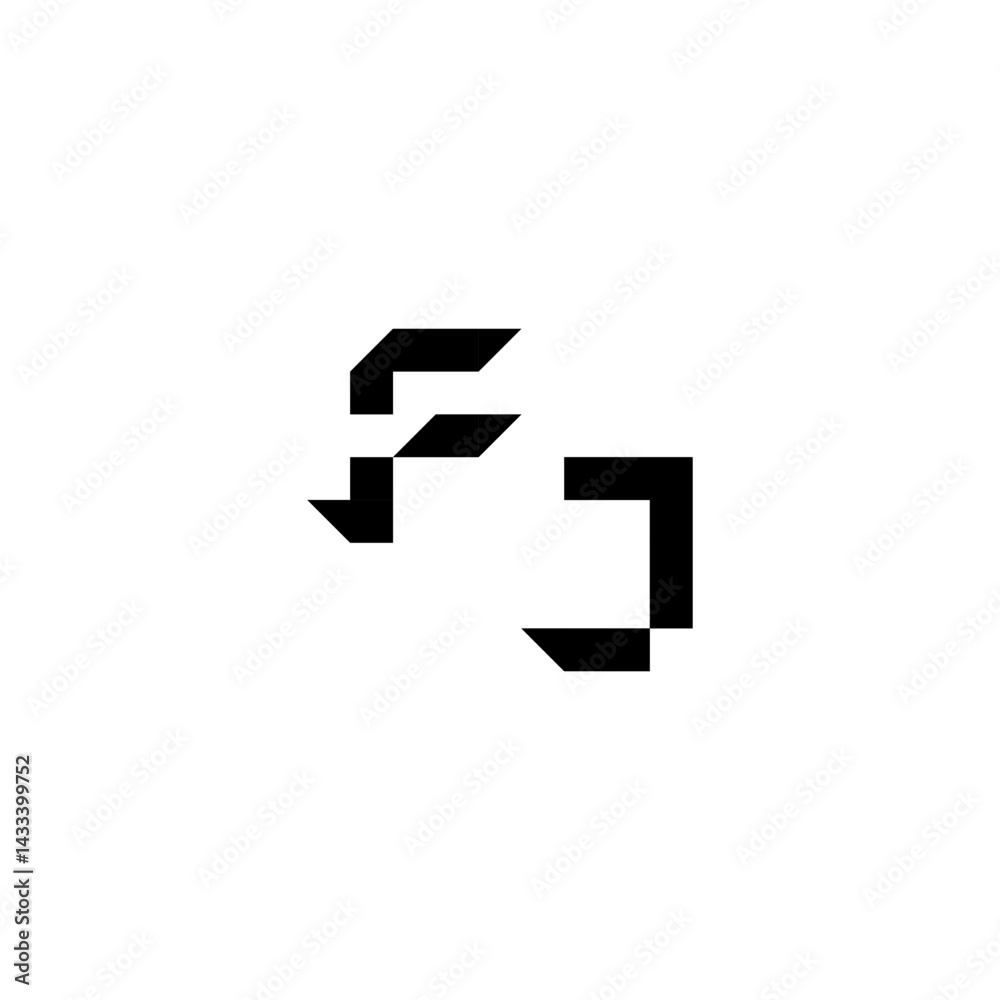 Obraz premium Initial square concept FJ cool minimalist logo sporty style monogram Alphabet