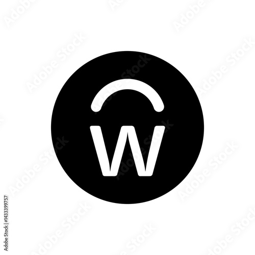 Modern black workday icon for productivity apps, professional dashboards, business platforms, and tools

