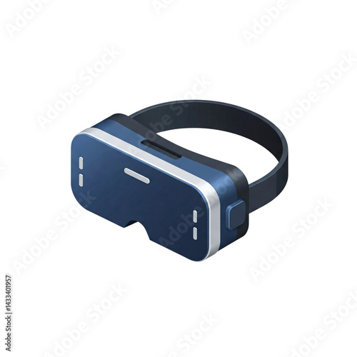 Stylized Modern Blue Silver VR Headset 3D Model for Virtual Reality