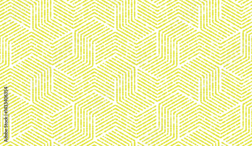 Abstract geometric pattern with stripes, lines. Seamless vector background. White and yellow ornament. Simple lattice graphic design