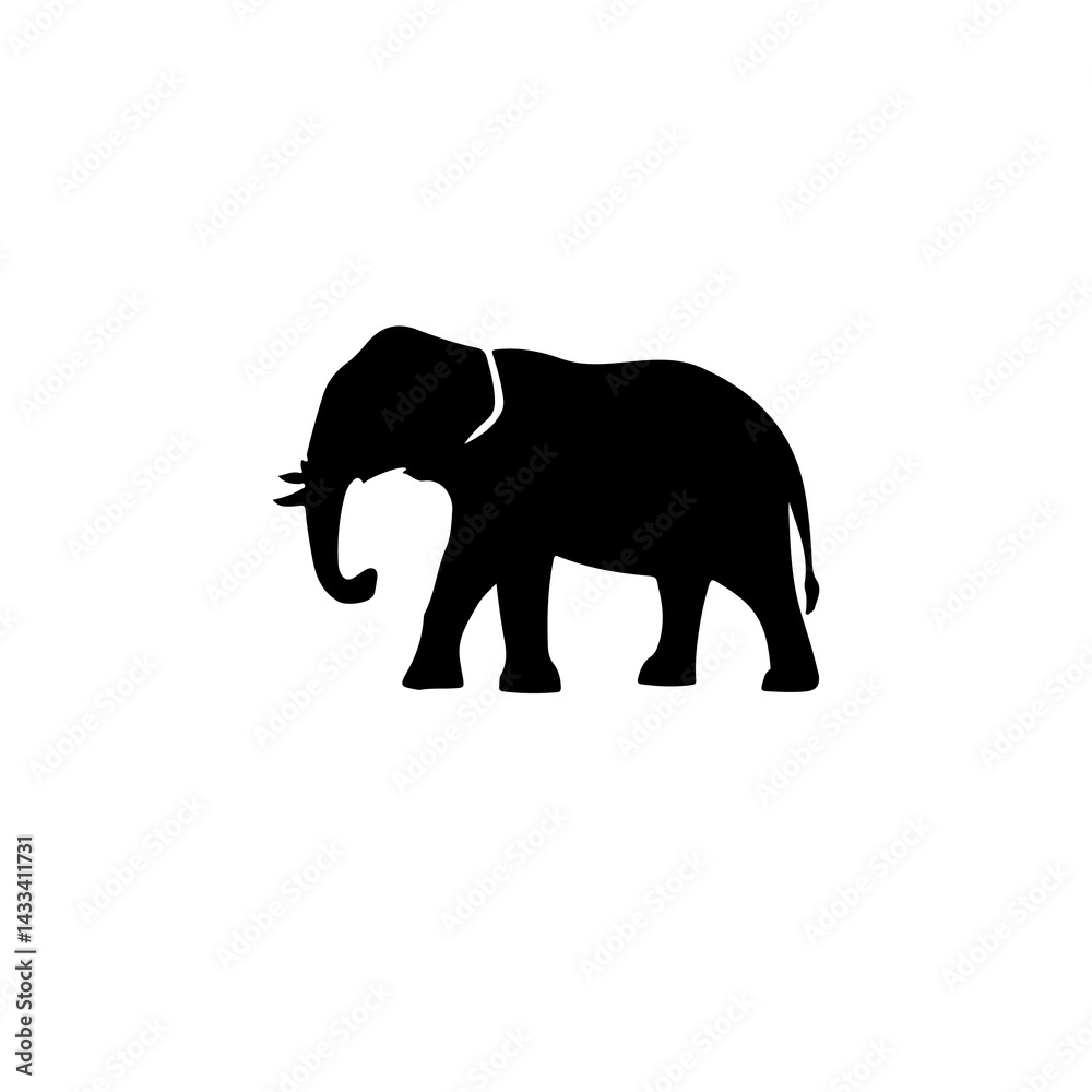 Elephant Black And White Silhouette Vector Elephant Black And White Silhouette Vector