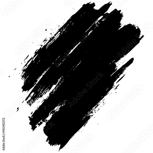 Bold black brush stroke adds dramatic flair to creative artwork