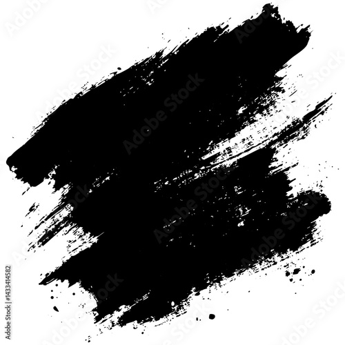 Dark paint splash creating an abstract texture on white background