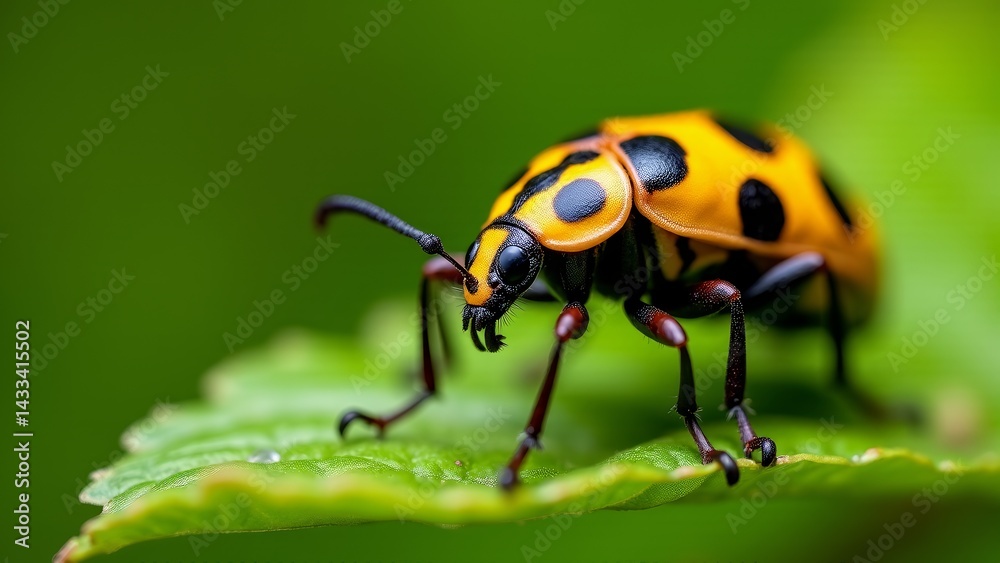 Yellow And Black Spotted Squash Beetle Yellow And Black Spotted Squash Beetle
