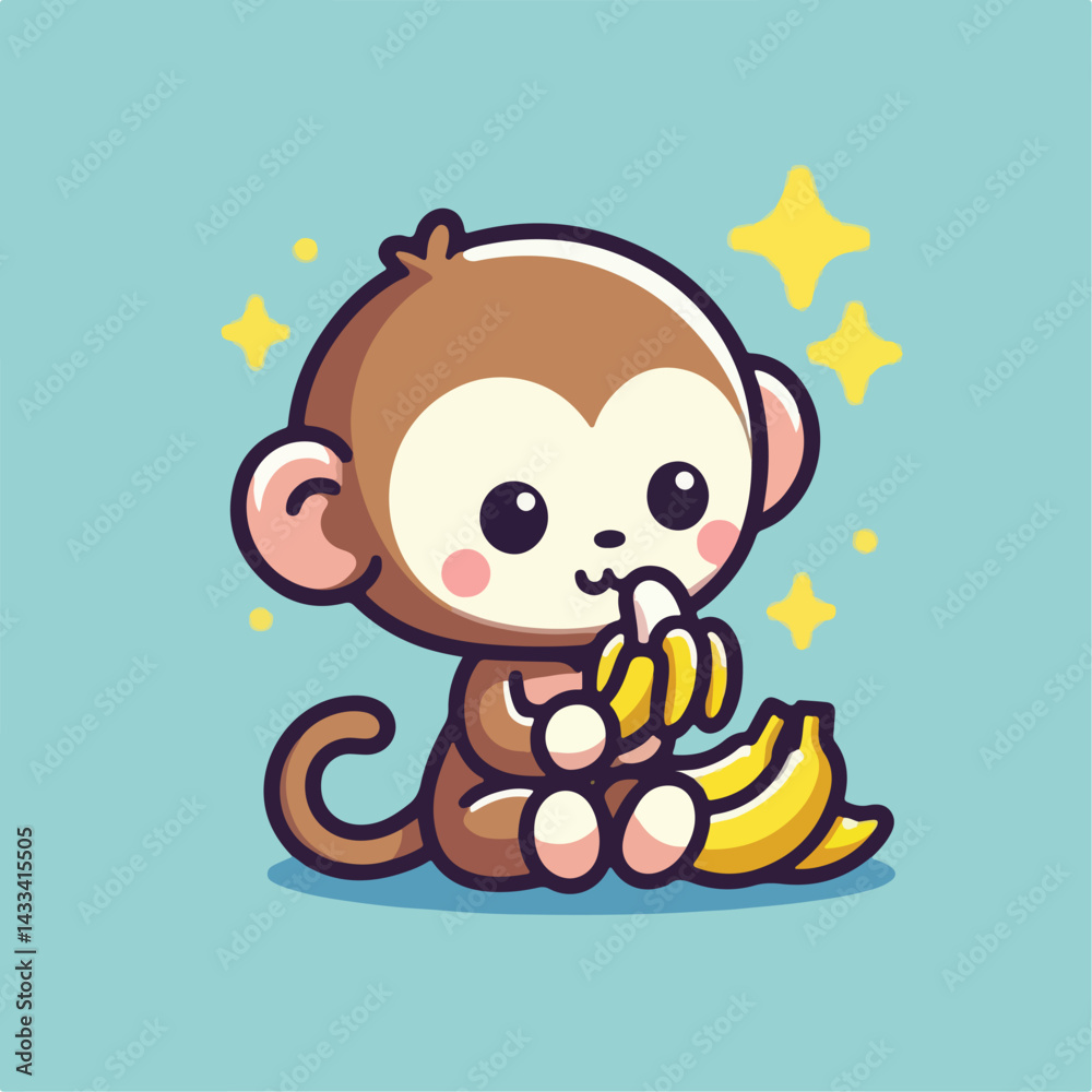 Fototapeta premium vector image of a cute monkey