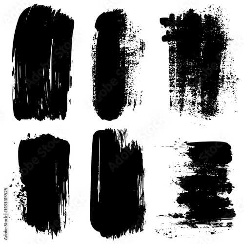 Creative black paint strokes for artistic designs and illustrations