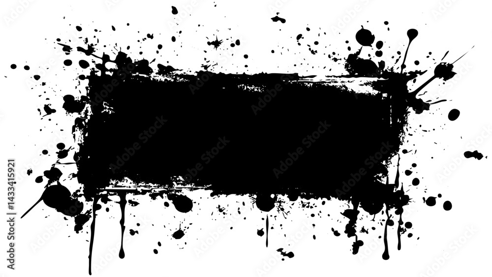 Creative black splash on white background designed for artistic projects and promotional materials Creative black splash on white background designed for artistic projects and promotional materials