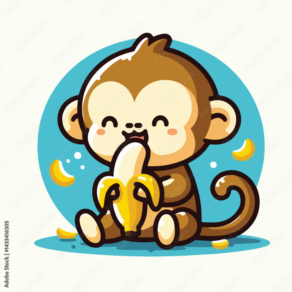 Fototapeta premium vector image of a cute monkey
