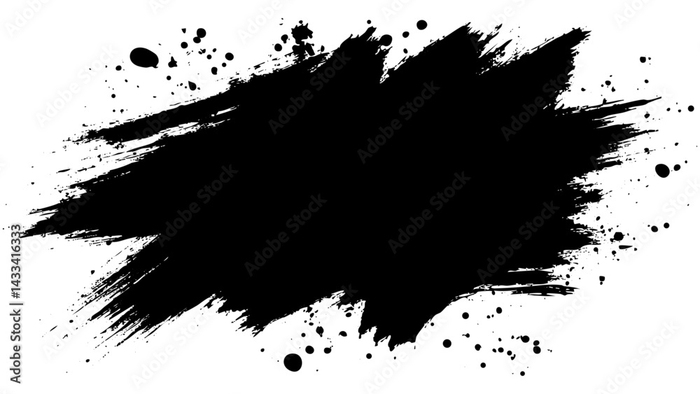 Naklejka premium Creative black paint splash design on white background suitable for artistic projects or promotions