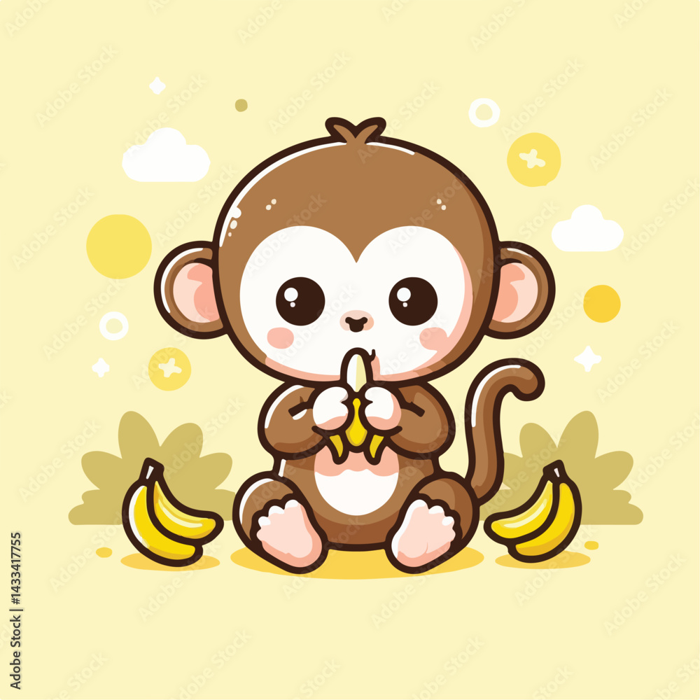Obraz premium vector image of a cute monkey