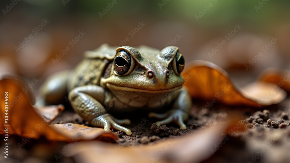 Obraz premium Close-up Toad On The Forest Floor
