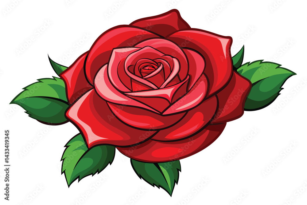 Illustration of Red rose isolated on white. Illustration of Red rose isolated on white.