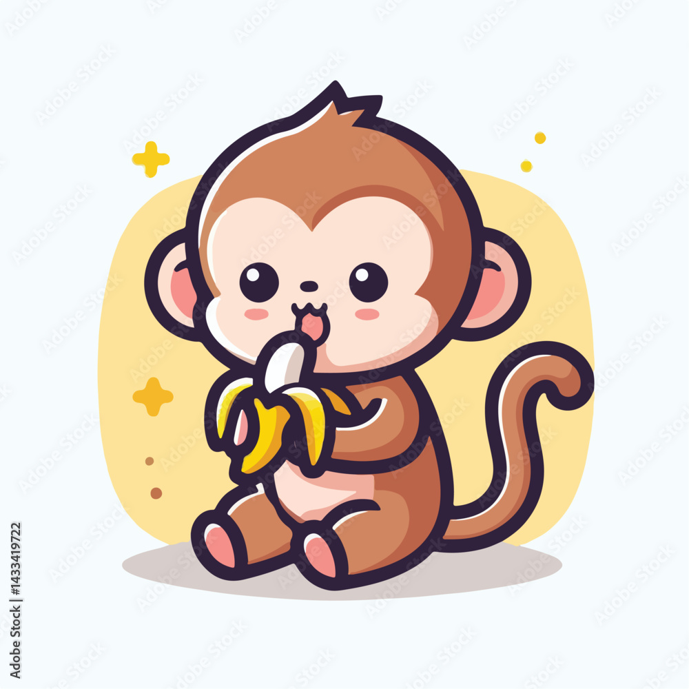 Fototapeta premium vector image of a cute monkey