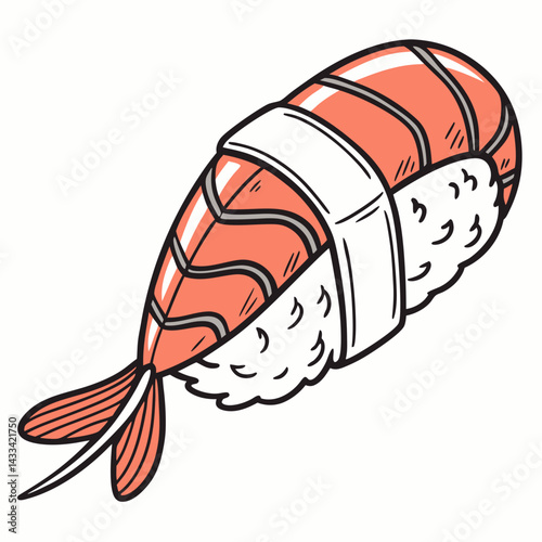 Sushi sketch. Hand drawn illustration converted to vector. Isolated on white background