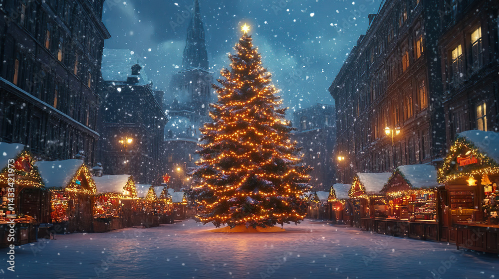 広場のクリスマスツリー01