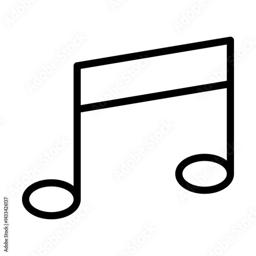 Musical note line icon