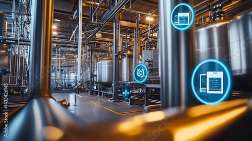 Smart factory automation, digital control system, industrial brewing plant, monitoring, process optimization