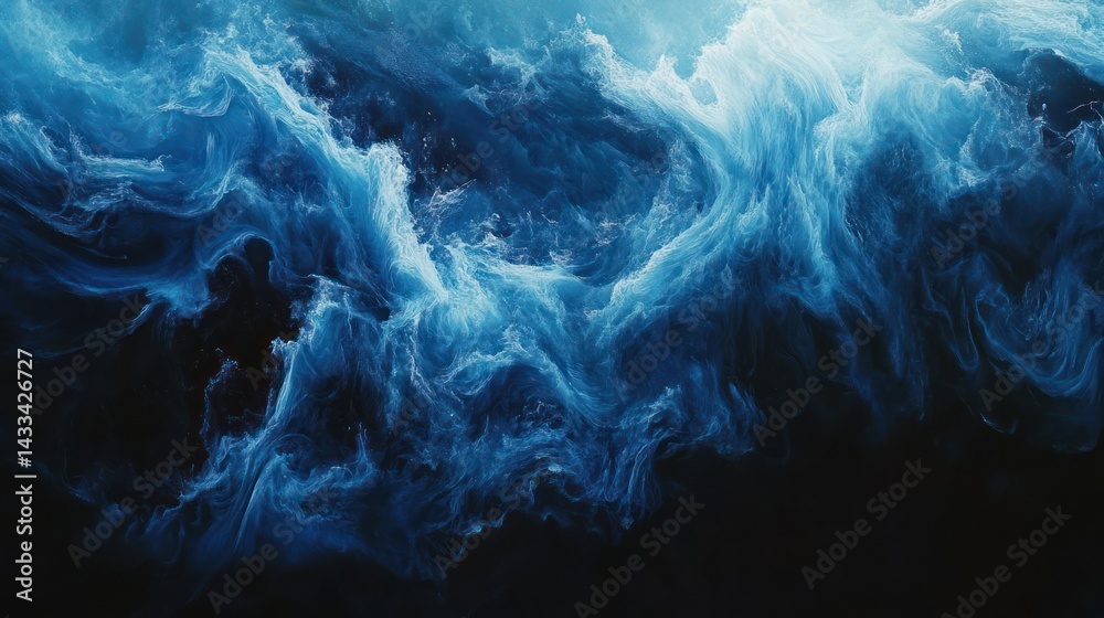 Obraz premium Abstract blue design creates swirling smoke texture, art concept with fluid ink, unique backgrounds.