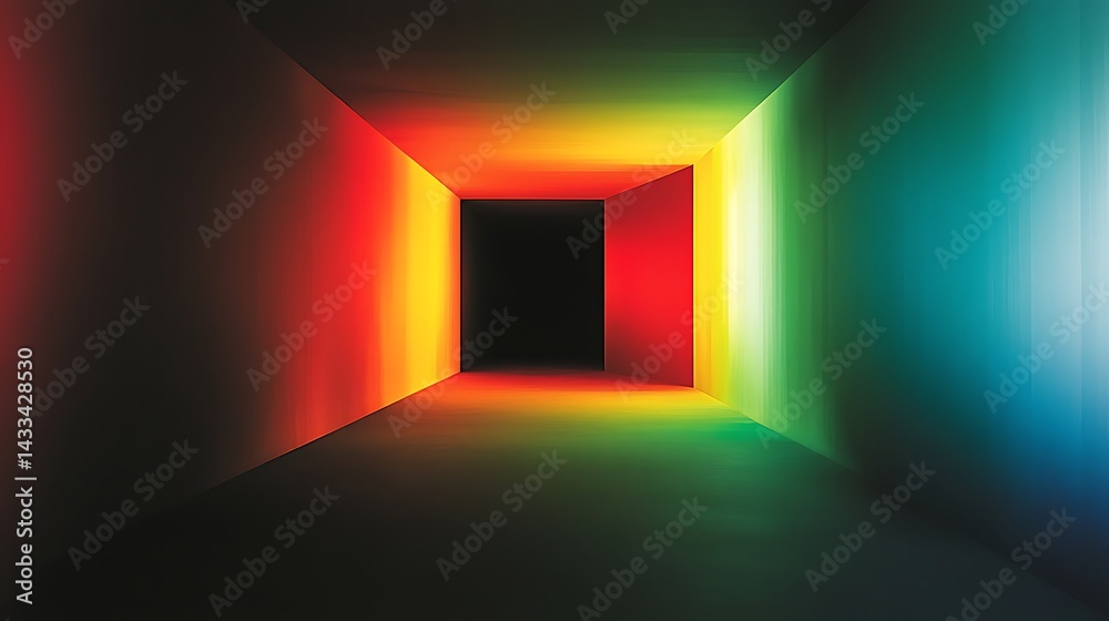 Colorful Neon Light Tunnel. Colorful Neon Light Tunnel.